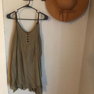 Darling Olive Dress with “leather” straps